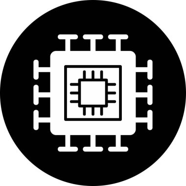 İşlemci. Web simgesi basit tasarım 