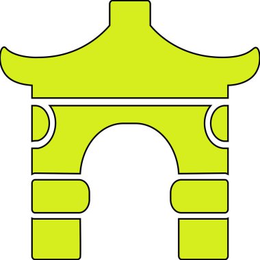 Çin geleneksel kemer ağ illüstrasyon tasarımı