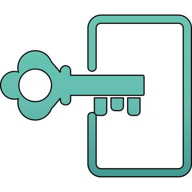 Giriş yap, anahtar simgesi vektör çizimi