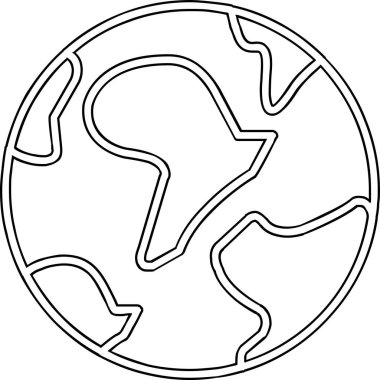 toprak küresi simgesi, vektör illüstrasyonu basit tasarım