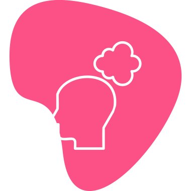 Düşünen baş simgesi, vektör çizimi basit tasarım