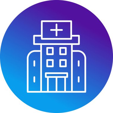 Hastane binası simgesi, vektör illüstrasyonu basit tasarım