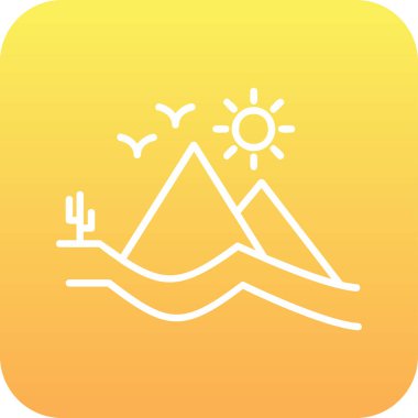 Dune simgesi çizgi vektör çizimi 