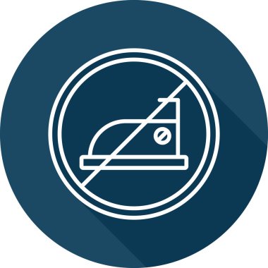 Ütü simgesi yok, illüstrasyon izole vektör sembolü