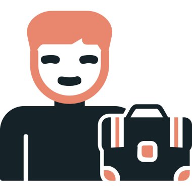 Erkek çalışan simgesi, vektör illüstrasyonu basit tasarım