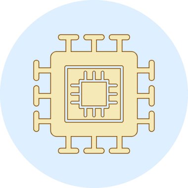 İşlemci. Web simgesi basit tasarım 