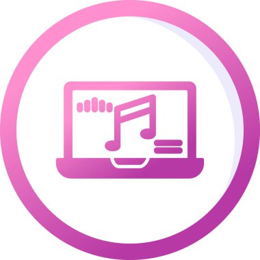 dizüstü bilgisayar vektör illüstrasyonu üzerine nota