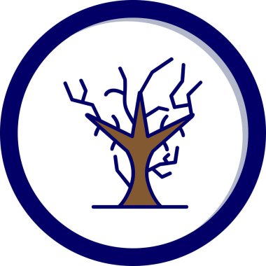 Kuru Ağaç ikonu, vektör illüstrasyonu