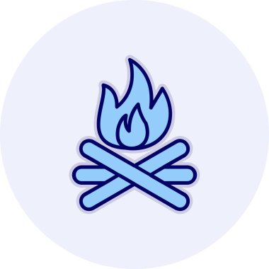 şenlik ateşi simgesi, ağ basit illüstrasyon