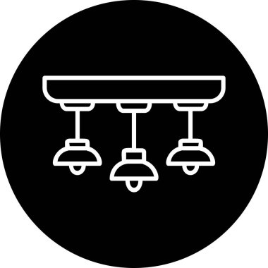 Asılı Lambalar simgesinin vektör illüstrasyonu           