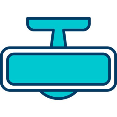 Arka Ayna modern simgesinin vektör illüstrasyonu                        