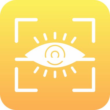 Göz Tarama Ağı simgesi, vektör illüstrasyonu. Tarama çerçevesi vektör ana hatları işaretli dijital göz