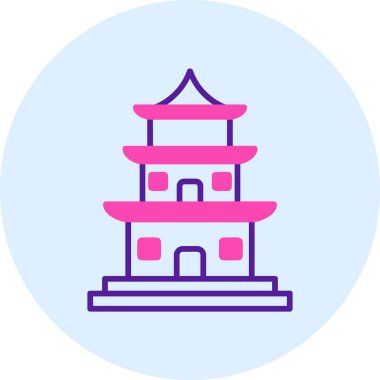 Tapınak binası Web simgesi basit illüstrasyon