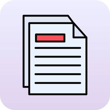 Belge. Web simgesi basit illüstrasyon