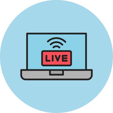 canlı yayın simgesi, vektör illüstrasyonu basit tasarım