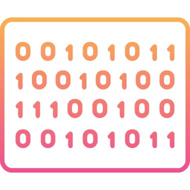 İkili Kod simgesi, vektör illüstrasyonu 