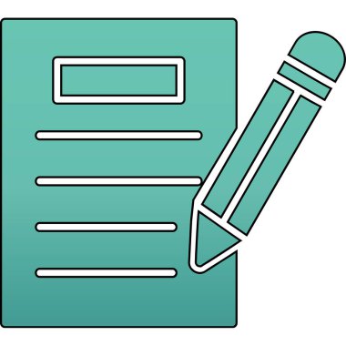 kalem ile doküman. Web simgesi basit illüstrasyon