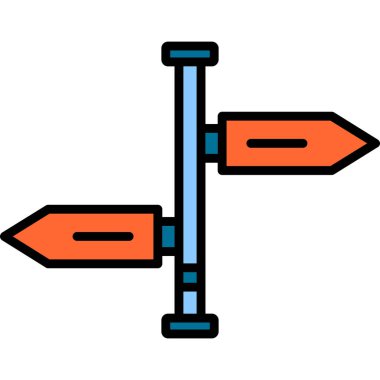 Yol İşaretinin vektör simgesi