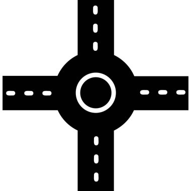 Crossroad simgesi, vektör illüstrasyonu basit tasarım