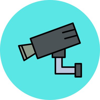Bir CCTV kamerasının vektör simgesi, illüstrasyon  