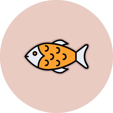 Balık. Web simgesi vektör illüstrasyonu 