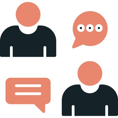 sohbet simgesi, vektör illüstrasyonu basit tasarım