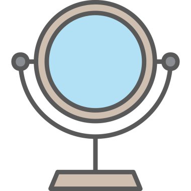 Makyaj aynası simgesi, vektör illüstrasyonu 