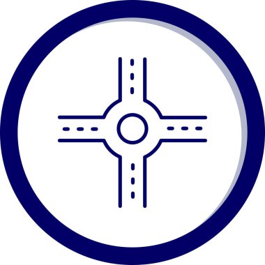 Crossroad simgesi, vektör illüstrasyonu basit tasarım