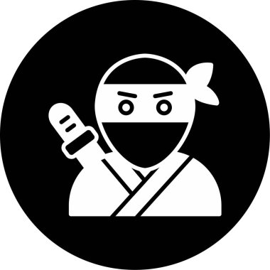 Ninja simgesi vektör illüstrasyonu