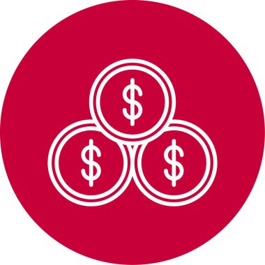 Bozuk para simgesi, vektör illüstrasyonu basit tasarım