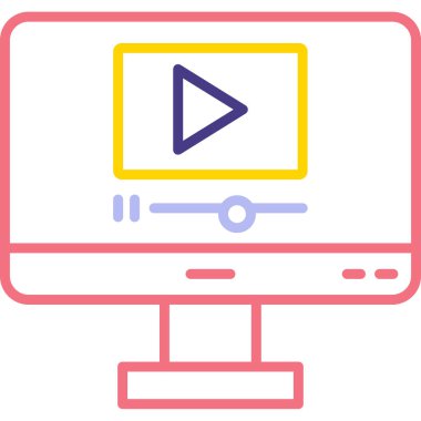 video oynatıcı simgesi, vektör illüstrasyonu basit tasarım