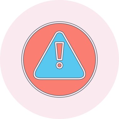 Uyarı vektör çizgisi simgesi, vektör illüstrasyonu 