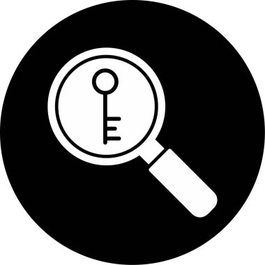 Anahtarlı büyüteç, vektör illüstrasyonu basit tasarım