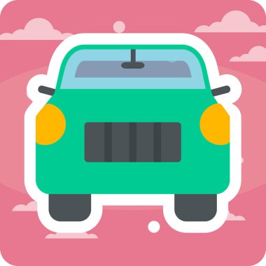 araba web simgesi basit illüstrasyon 