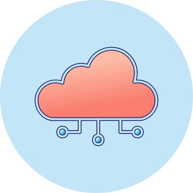 bulut hesaplama web simgesi vektör illüstrasyonu 