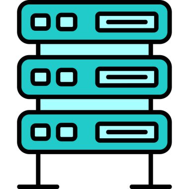 bilgisayar sunucu simgesi, vektör illüstrasyonu basit tasarım