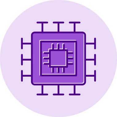 İşlemci. Web simgesi basit tasarım 