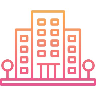 Office Building web simgesi, vektör illüstrasyonu