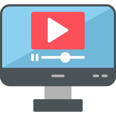 video oynatıcı simgesi, vektör illüstrasyonu basit tasarım