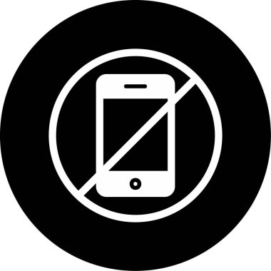 Telefona izin yok, vektör illüstrasyonu basit tasarım