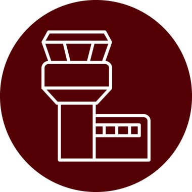Uçuş Kontrol Kulesi web simgesi, vektör illüstrasyonu 