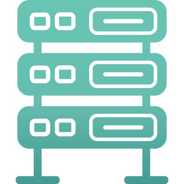 bilgisayar sunucu simgesi, vektör illüstrasyonu basit tasarım