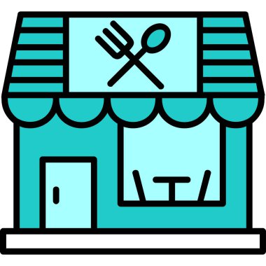 restoran simgesi web basit illüstrasyon