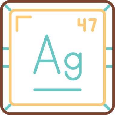 gümüş kimyasal element. Web simgesi basit tasarım