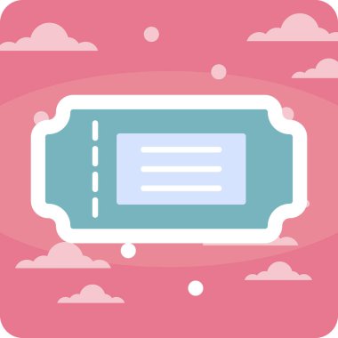 Bilet web simgesi, vektör çizim