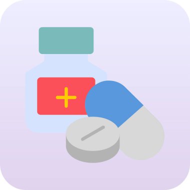 ilaç hapları simgesi, basit vektör illüstrasyonu 