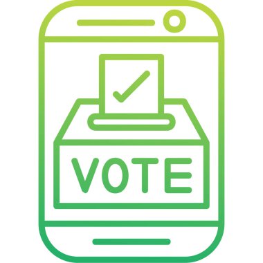 Akıllı telefon web simgesi, vektör illüstrasyonunda çevrimiçi oylama 