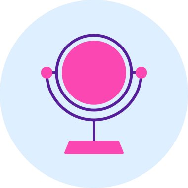 Makyaj aynası simgesi, vektör illüstrasyonu 