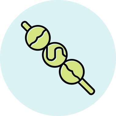 Dango web simgesi. Japon dango tatlıları vektör illüstrasyonu