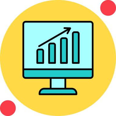 Analytics icon, vector illustration simple design